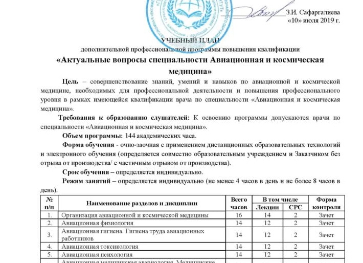Повышение квалификации по авиационной и космической медицине: где работают специалисты, где пройти курс повышения квалификации